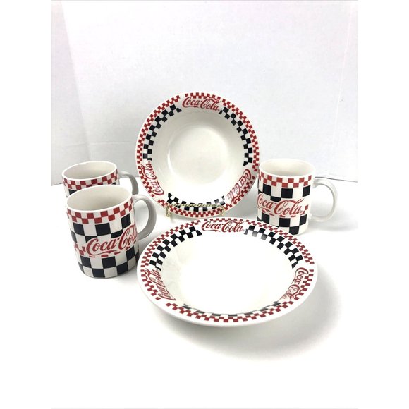Pattern 996 2 Coke Gibson Mugs Cocacola Checkered Bowl Designs 3